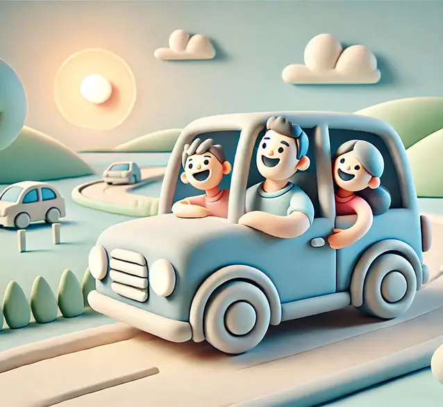 Acheteur heureux recevant sa nouvelle voiture grâce à un prêt auto Finday